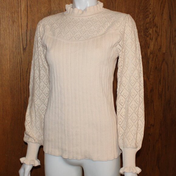 🎉HP🎉Romanstii  Sweater Lightweight Pullover Puff Sleeve Sweater - Picture 1 of 4
